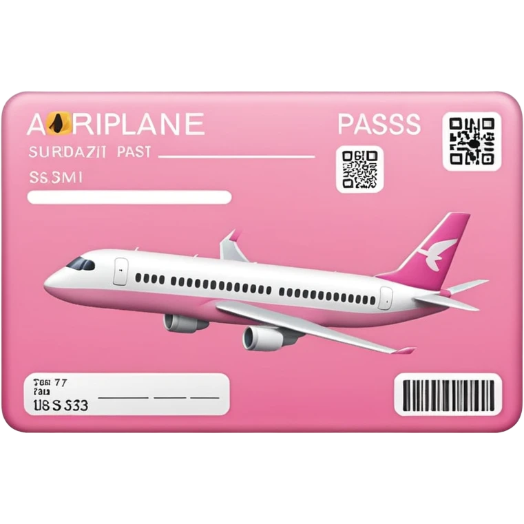 pink boarding pass airplane emoji