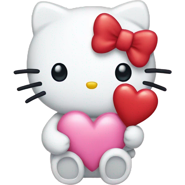 Hello kitty holding a heart  emoji