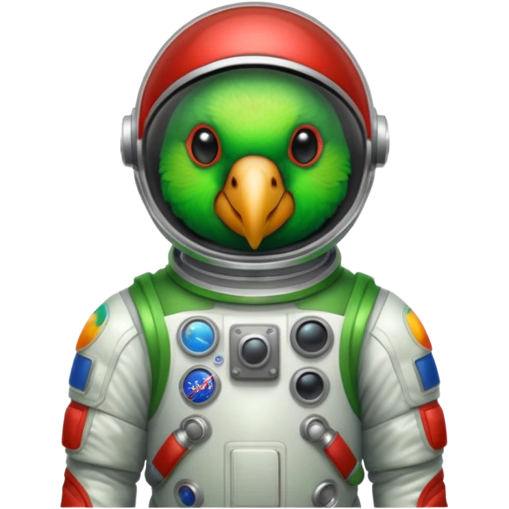 parrot with astronaut suit emoji