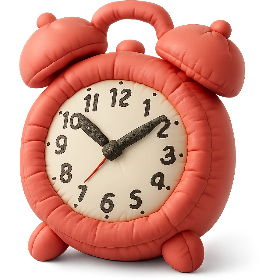 red vintage alarm clock emoji