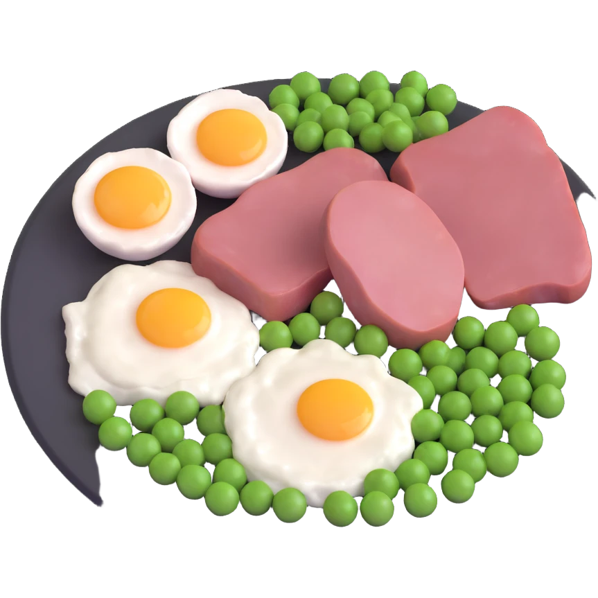 protein meat and eggs and peas emoji