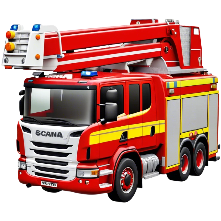 Fire Truck - Scania P320 Fire Truck (Model Year: 2015) (Iconic Colour: Red with white and yellow stripes) emoji