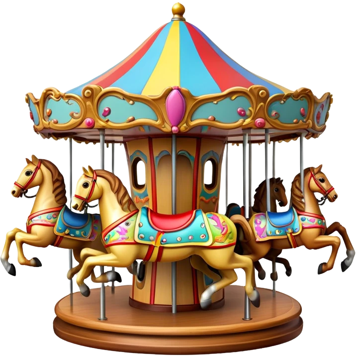 carousel with horses, no rider emoji