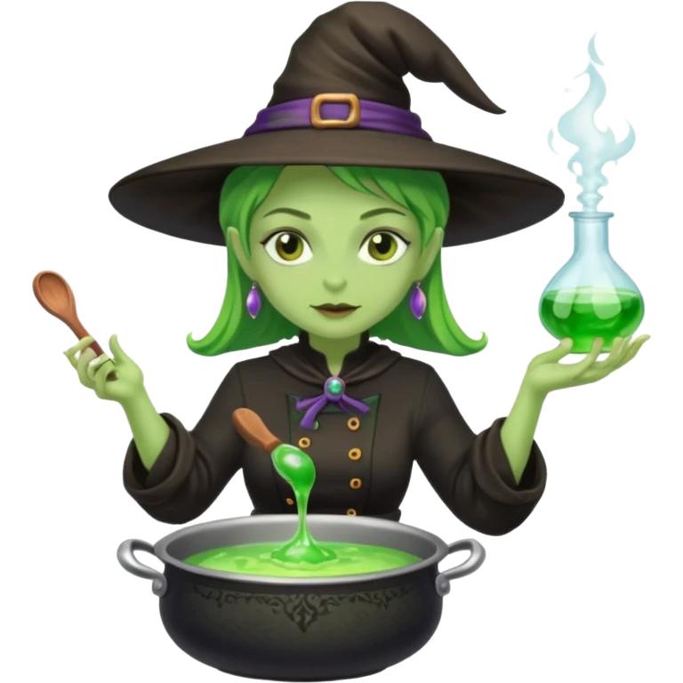 green witch cooking potion emoji