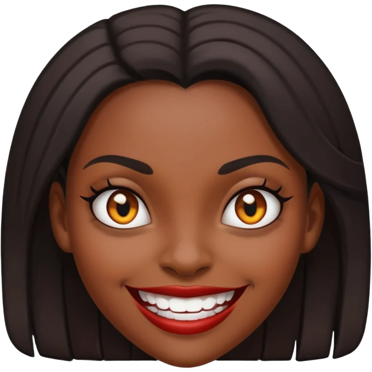 Pretty black girl with Evil grin  emoji