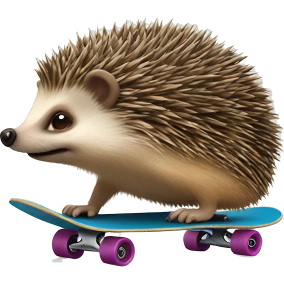 Hedgehog on a skateboard  emoji