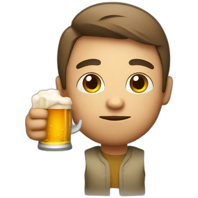 Alcoholic with beer emoji
