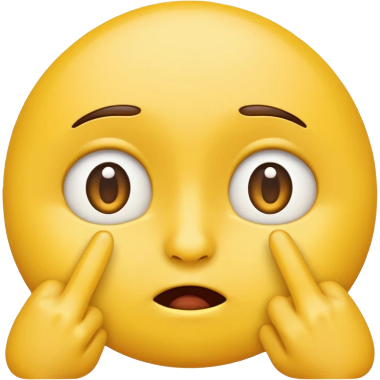 yellow emoji, skeptical, finger stretching down lower eyelid emoji