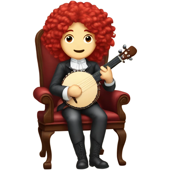 Antonio Vivaldi Red wig older chibi sitting chair banjo emoji