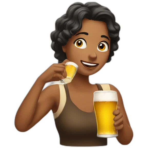 marion drinking beer emoji