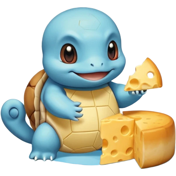 squirtle eat a cheese emoji