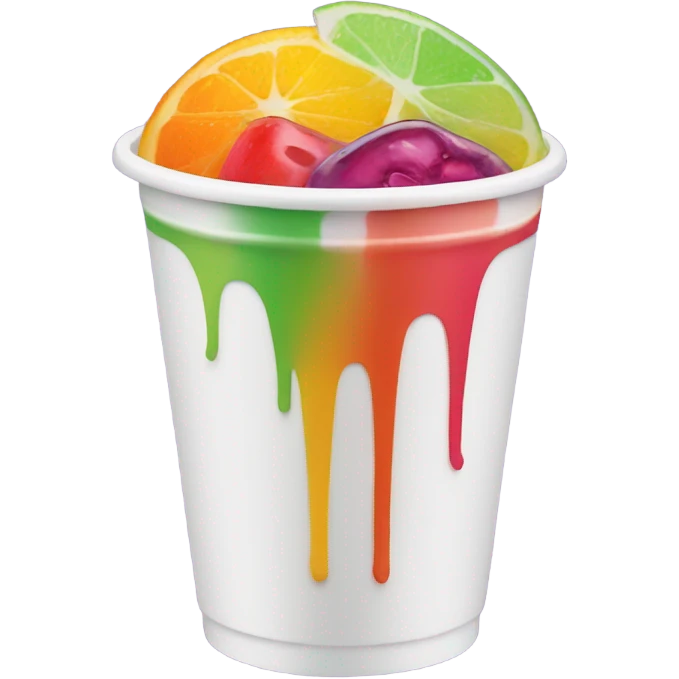 Styrofoam cup with juice emoji