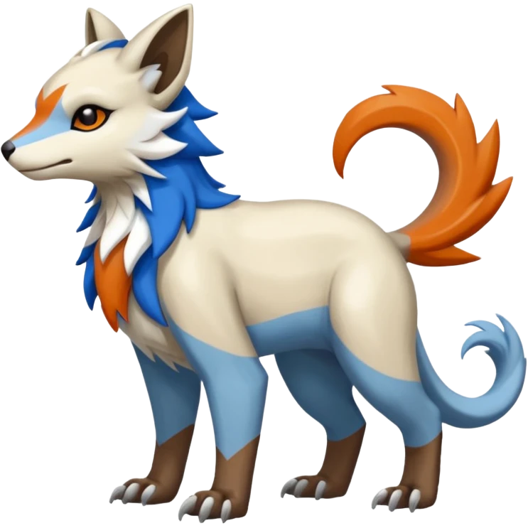 Shiny Brown Orange Blue White Beige Linoone-Absol-Trico-Hybrid (Full body) emoji