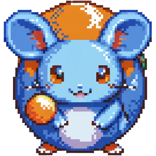 Azurill from Pokemon, blue mouse-like pokemon with bouncy ball tail emoji