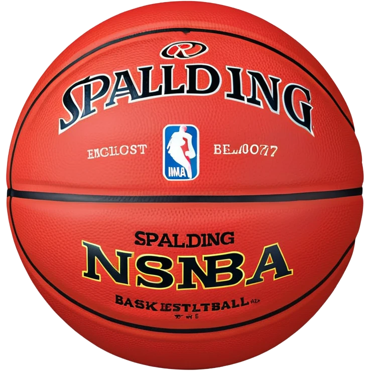 minimalist red Spalding basketball with simple NBA logo, few colorful lines, clean design emoji