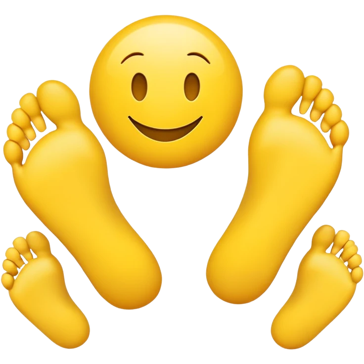 Smiley emoji with feet behind it  emoji