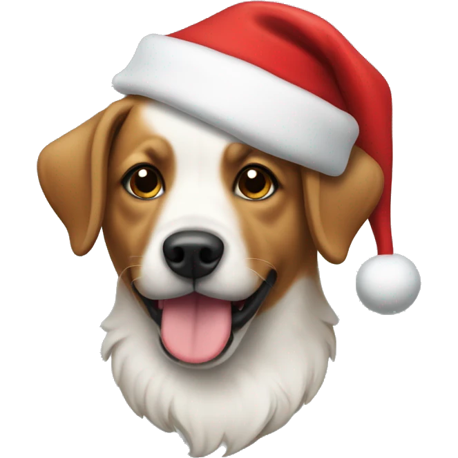 Dog wearing a santa hat  emoji