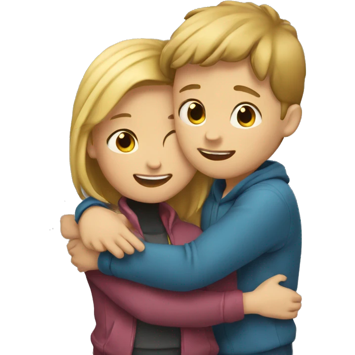 Boy and girl huging emoji