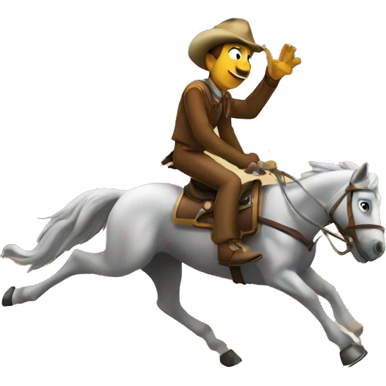 goofy on a horse chasing a locomotive emoji