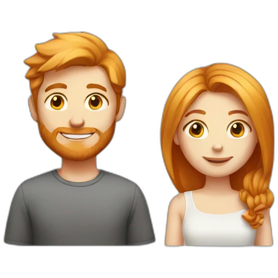 Red hair girl and blonde guy emoji