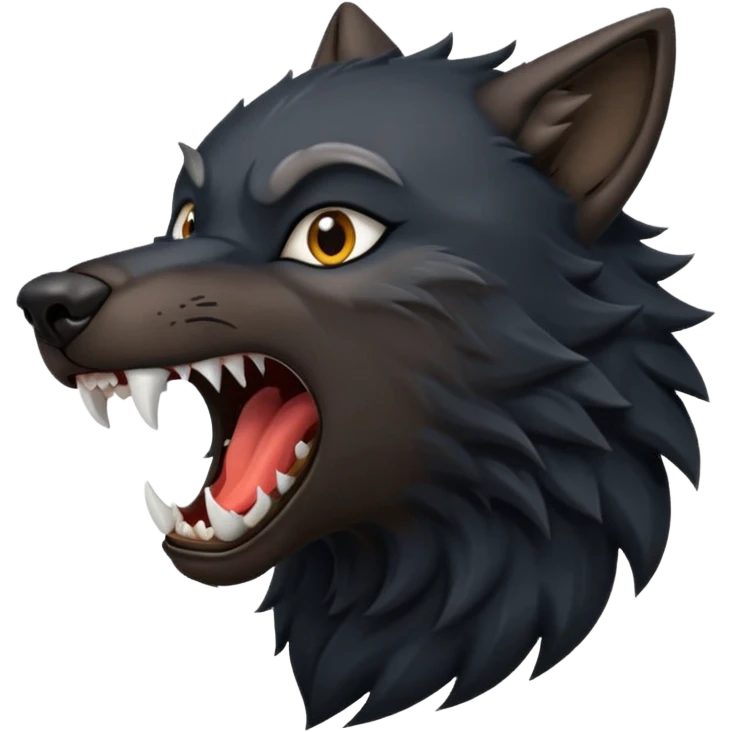 Black wolf roaring  emoji