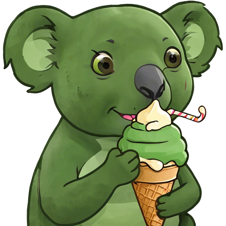 Koala eating ice cream emoji