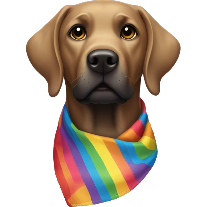 black labrador with rainbow bandana emoji