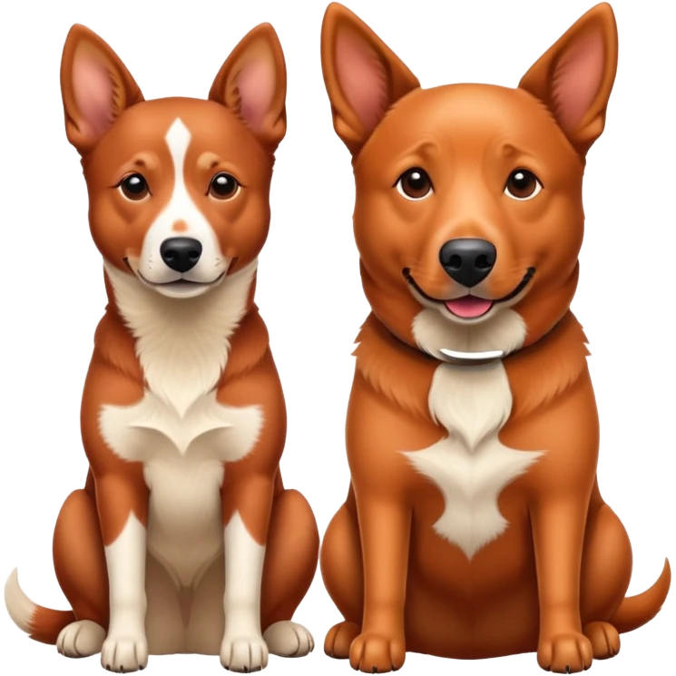 Adult Red heeler and adult Labrador retriever  emoji