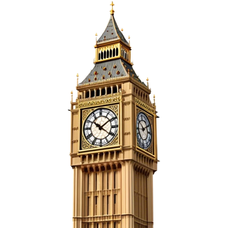 Cinematic Realistic Big Ben Landmark Emoji, showcasing the historic clock tower in exquisite detail rendered with dynamic lighting and rich textures that highlight its timeless grandeur. emoji