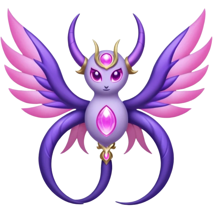 Pokemon legendary purple and pink lunala emoji