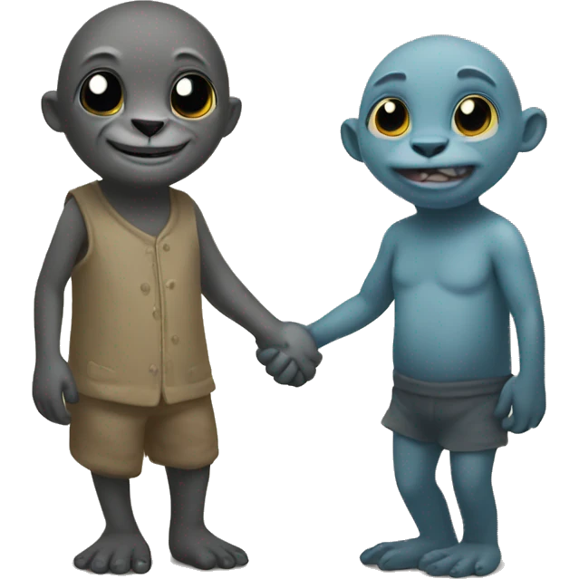 seal and troll holding hands emoji