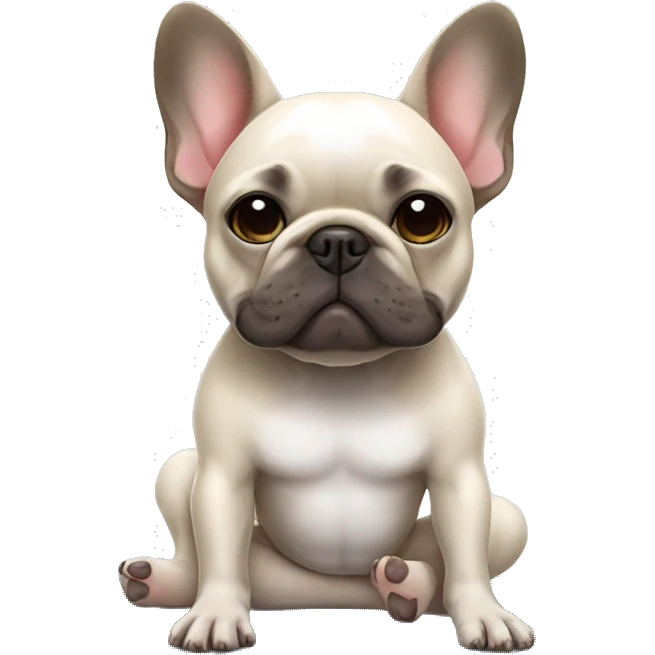 French bulldog doing yoga emoji