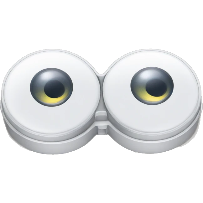 contact lens case with L and R engravings emoji