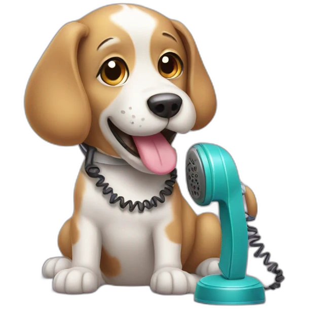 Dog with telephone  emoji