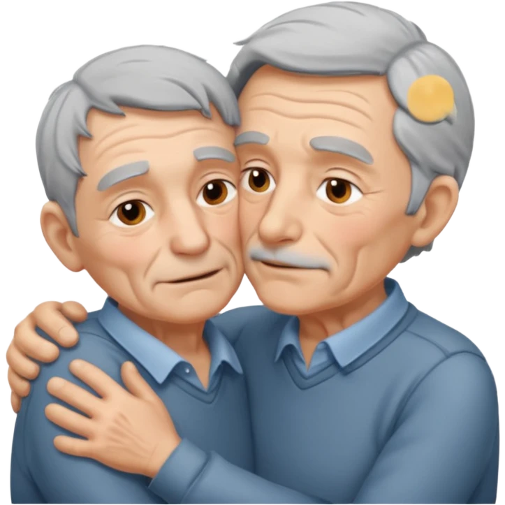 old men lovers in an intimate moment￼ emoji