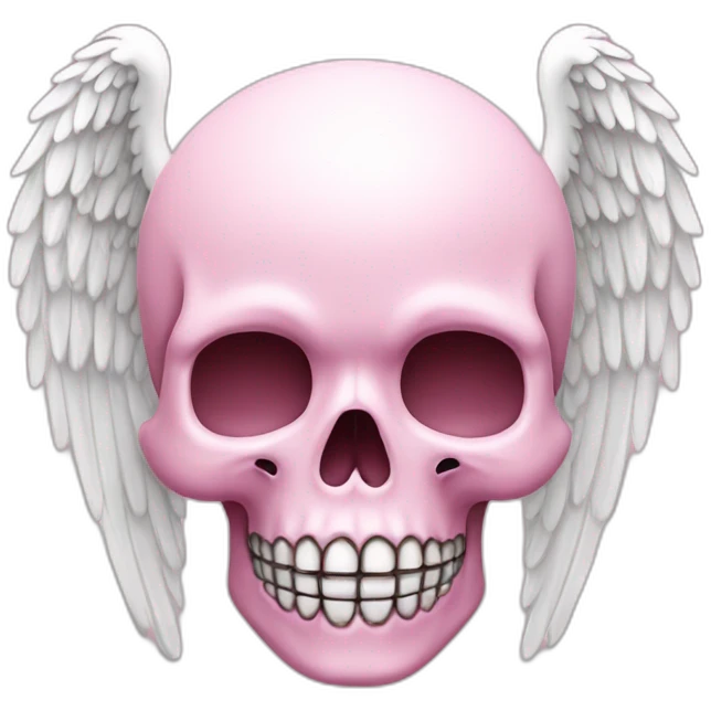 light pink skull with angel halo emoji
