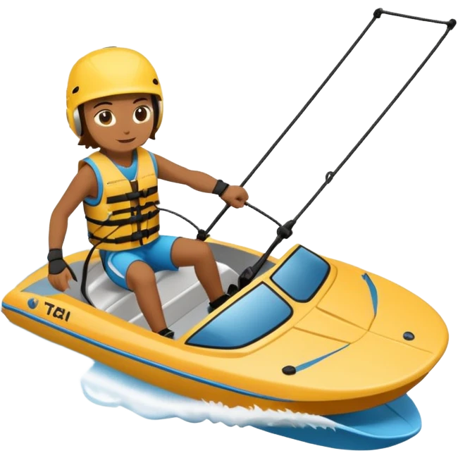 Person wakeboarding behind a sport boat emoji