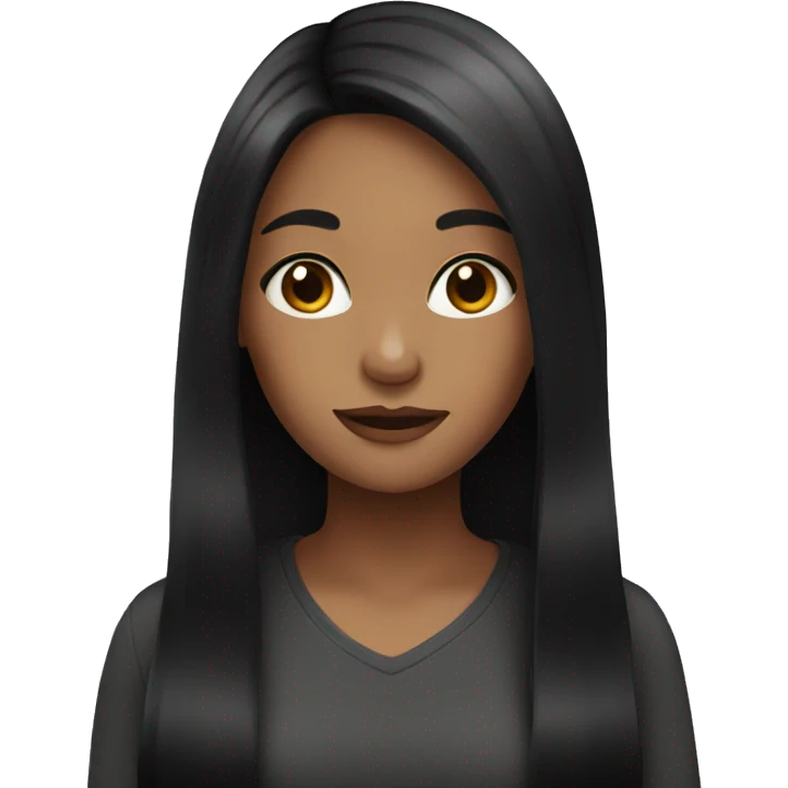 Girl with black long hair  emoji