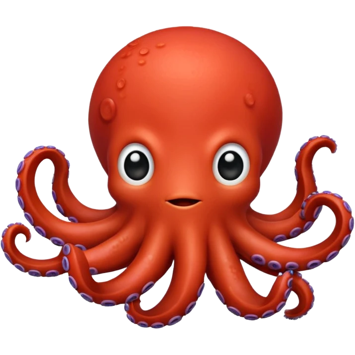cute little octopus with red emoji
