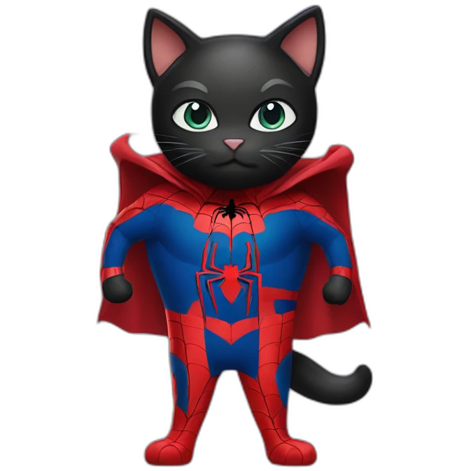 Black Cat in a Spider-Man costume emoji