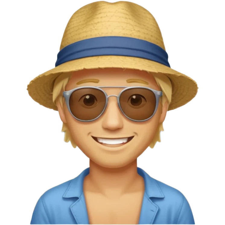Blonde guy tourist in a beach from Lima, Peru emoji