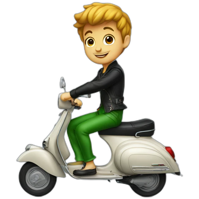 peter pan in vespa black emoji