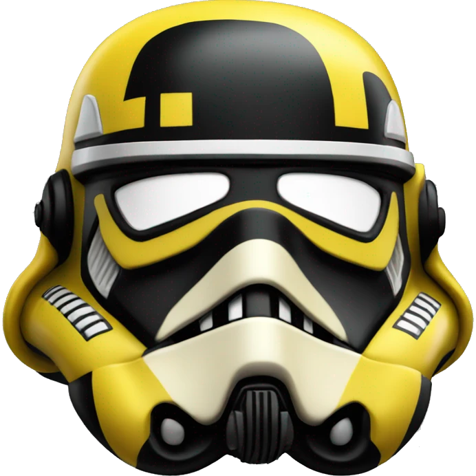 Black and yellow stormtrooper helmet  emoji