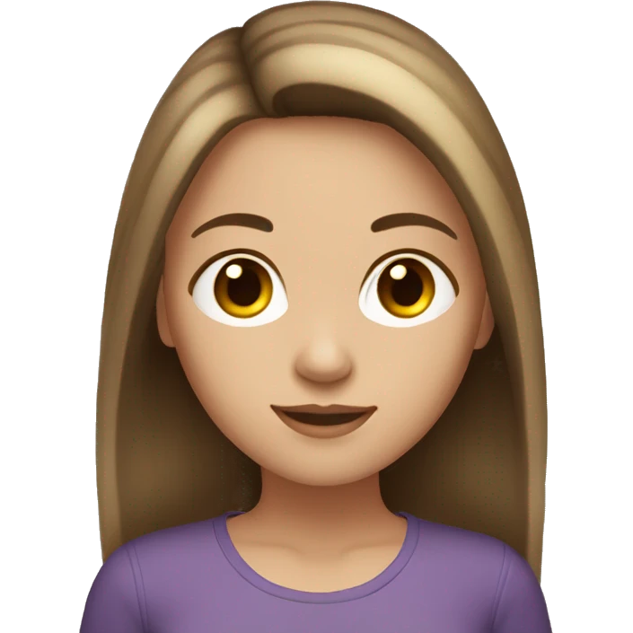 brunette girl with brown hair and blonde highlights with brown hair and light skin emoji