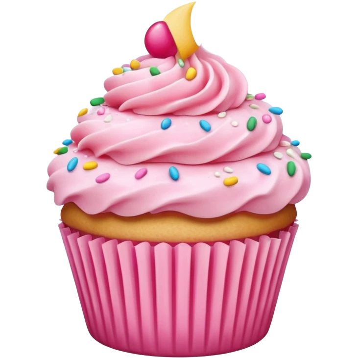 Cupcake with pink icing emoji