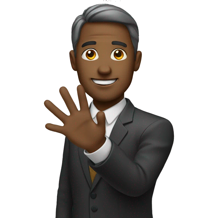 man raising his hand emoji