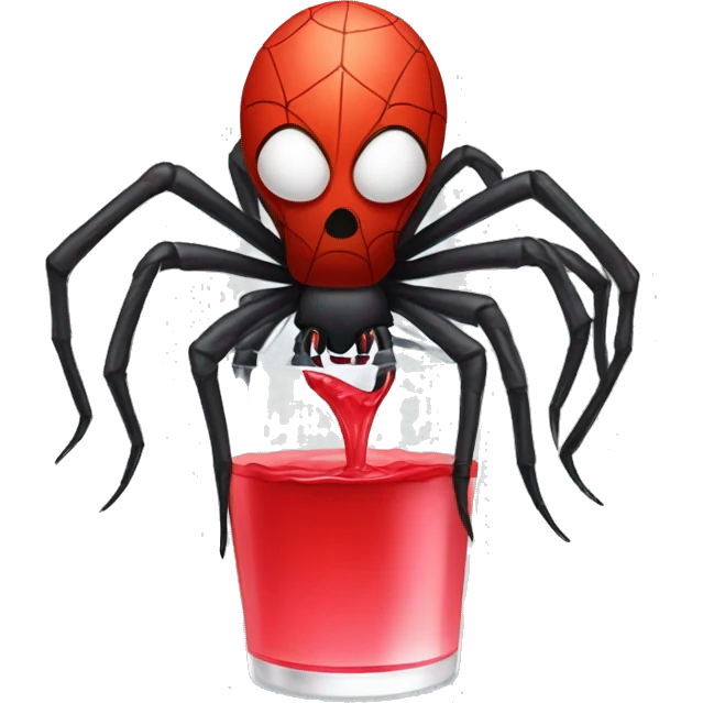 Spider sucking red water emoji