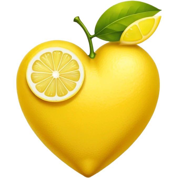 yellow heart with a lemon wedge emoji
