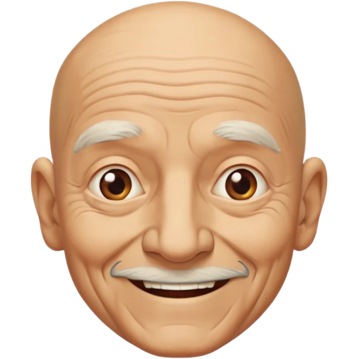 old man without hair emoji