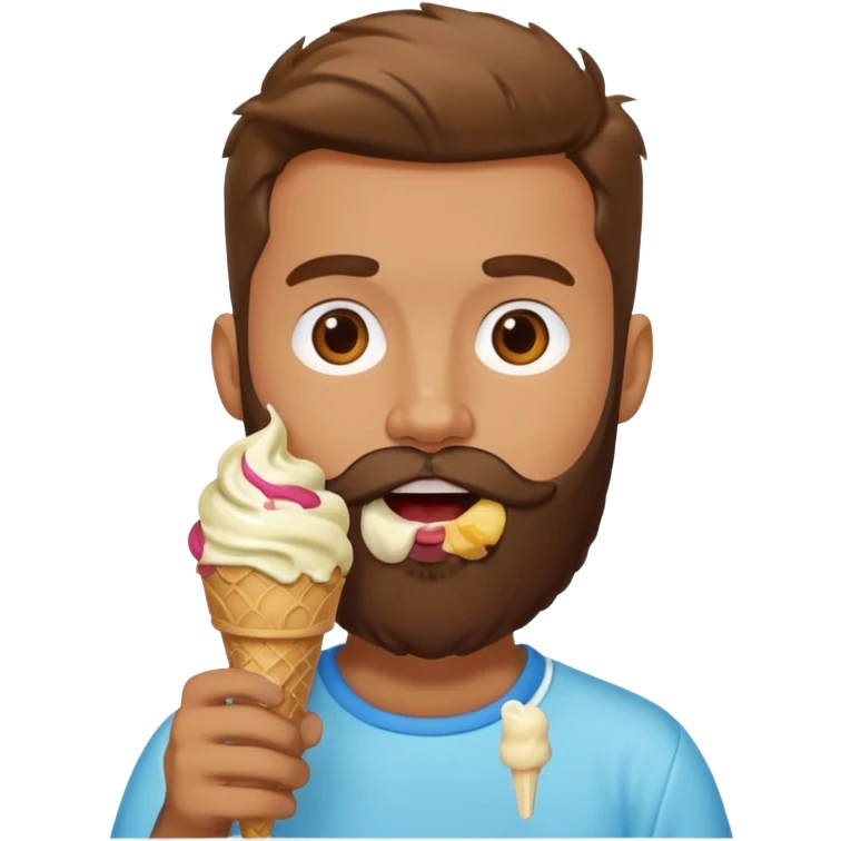 bearded man ice cream emoji